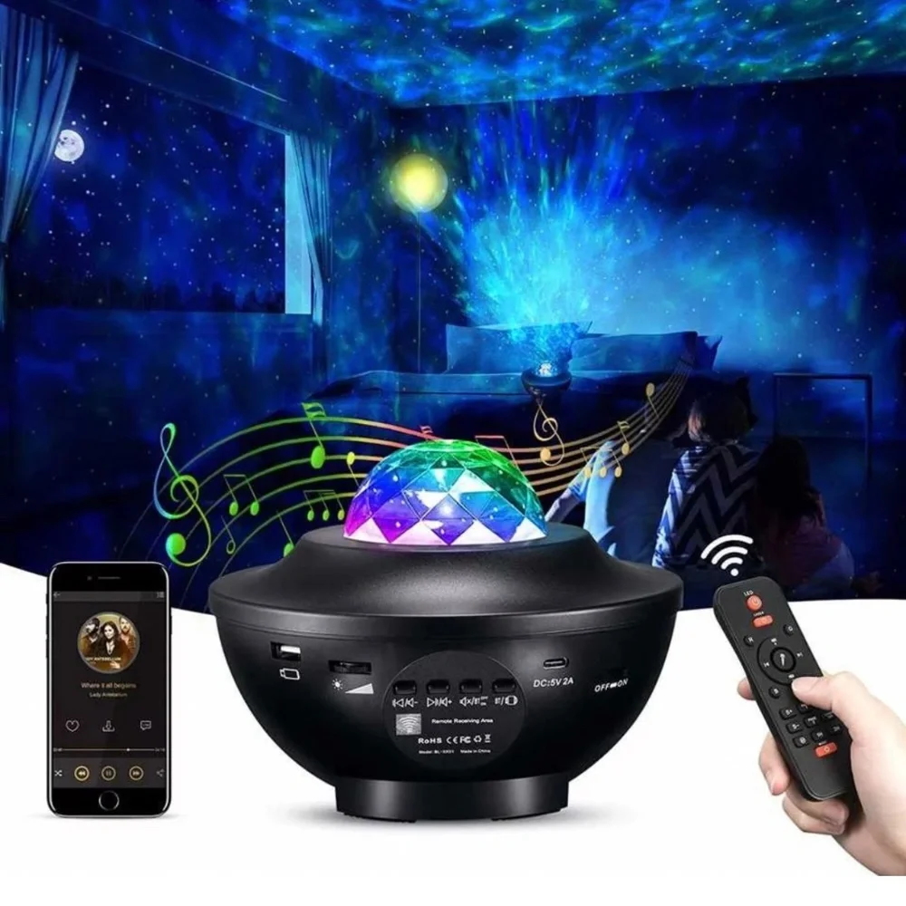 Projector Galaxy Starry Sky Night Light Ocean Star Party Speaker LED Lamp Remote